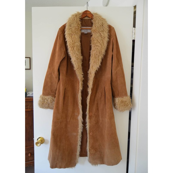 Wilsons Leather Jackets & Blazers - Penny Lane Vintage Suede Fur Trimmed Coat Size Small
